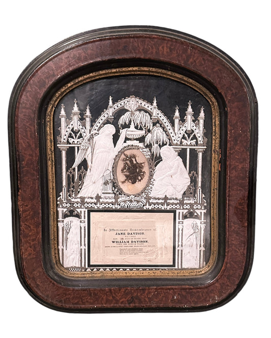 Victorian Momento Mori Shadow Box with Lock of Hair