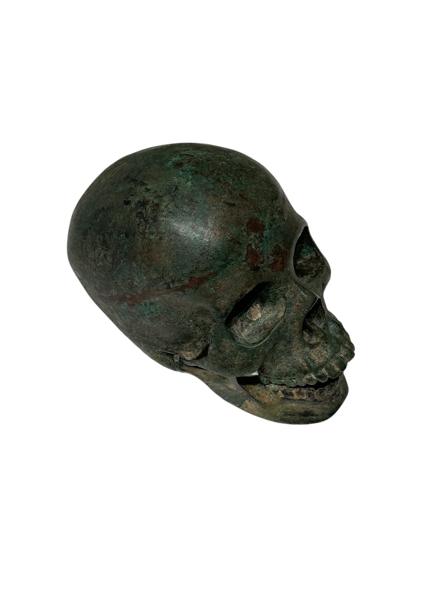 Life Size Bronze Skull with Articulated Jaw