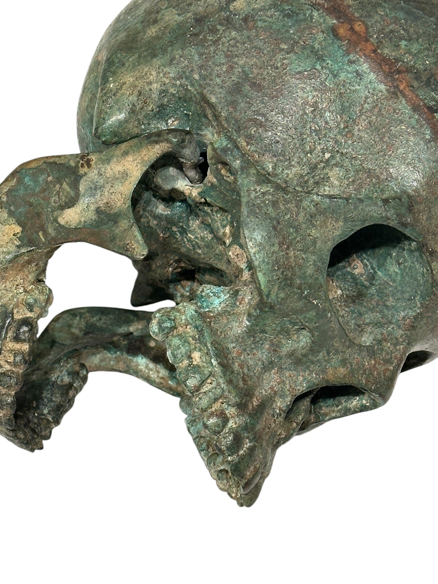 Life Size Bronze Skull with Articulated Jaw